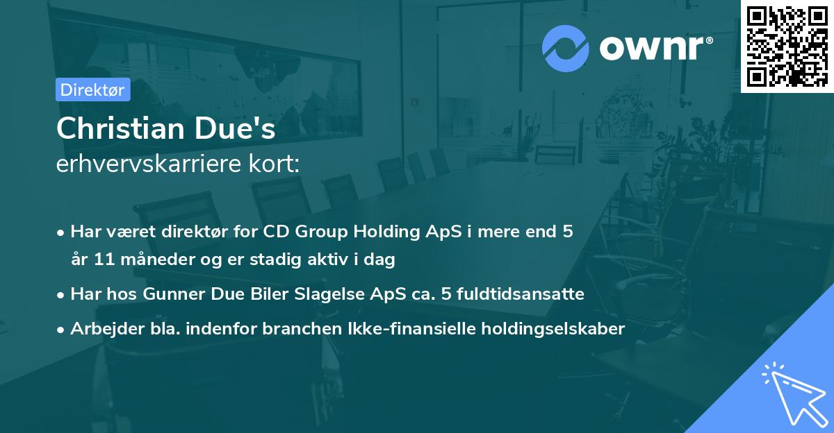 Christian Due's erhvervskarriere kort