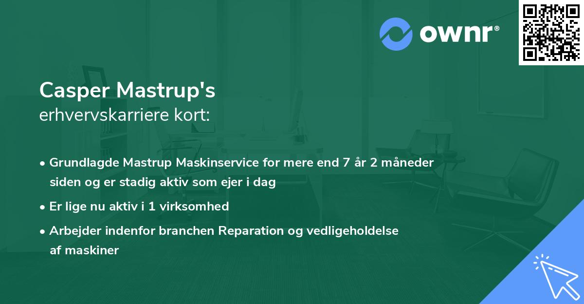 Casper Mastrup's erhvervskarriere kort
