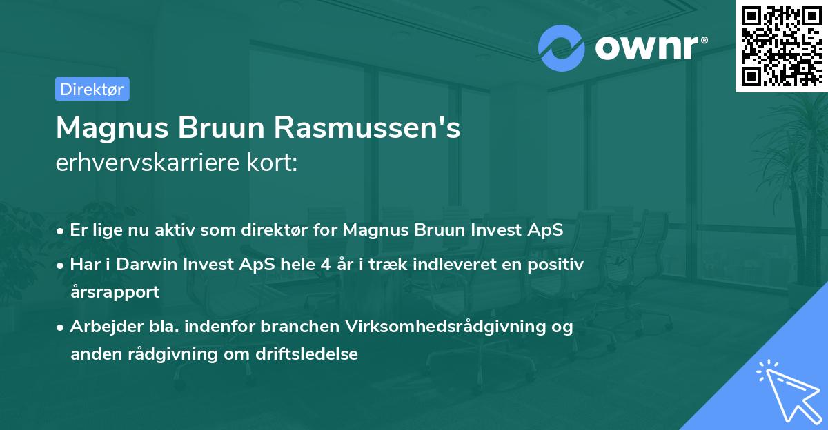 Magnus Bruun Rasmussen's erhvervskarriere kort