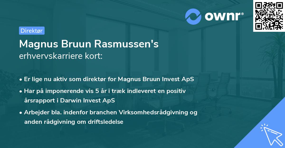 Magnus Bruun Rasmussen's erhvervskarriere kort