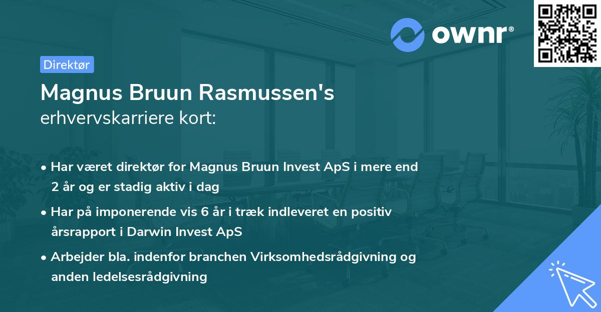 Magnus Bruun Rasmussen's erhvervskarriere kort