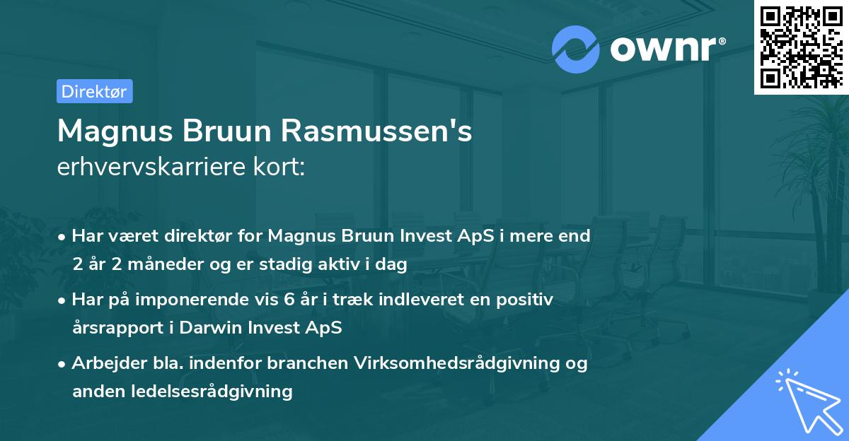 Magnus Bruun Rasmussen's erhvervskarriere kort