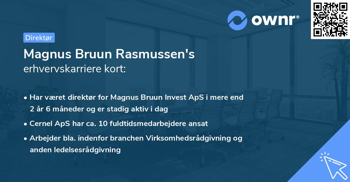 Magnus Bruun Rasmussen's erhvervskarriere kort