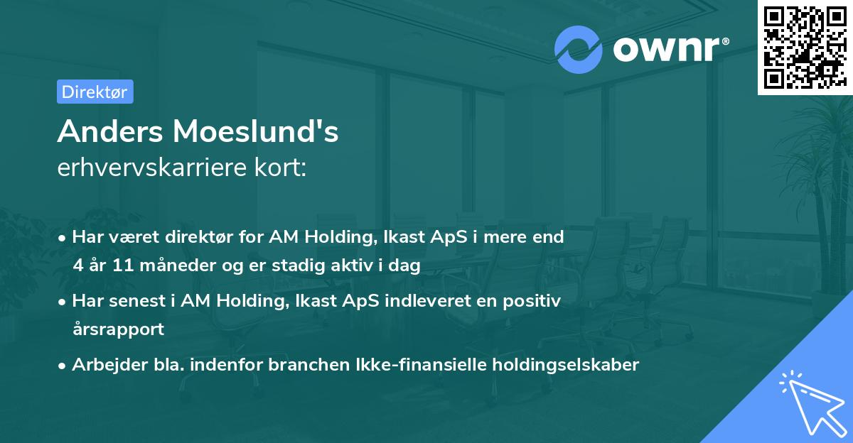 Anders Moeslund's erhvervskarriere kort