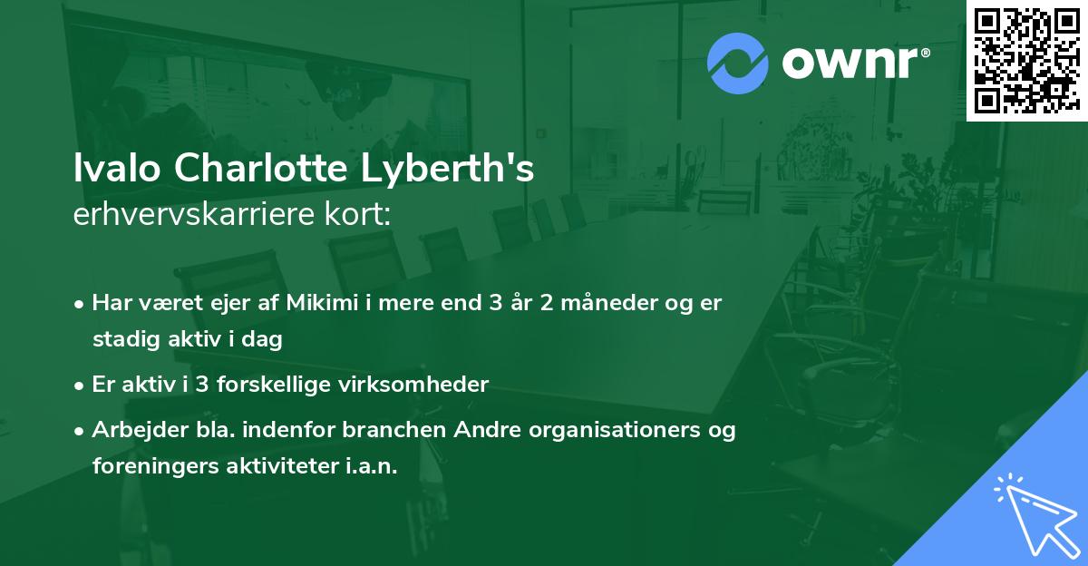 Ivalo Charlotte Lyberth's erhvervskarriere kort