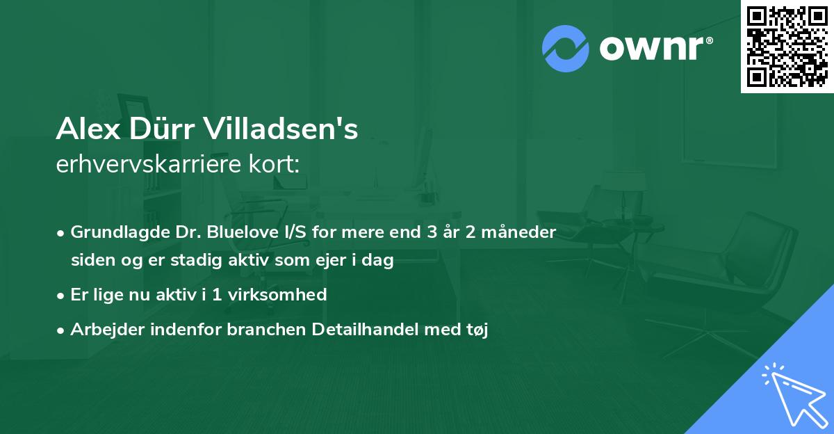 Alex Dürr Villadsen's erhvervskarriere kort