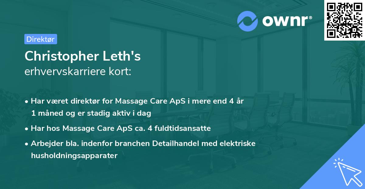 Christopher Leth's erhvervskarriere kort