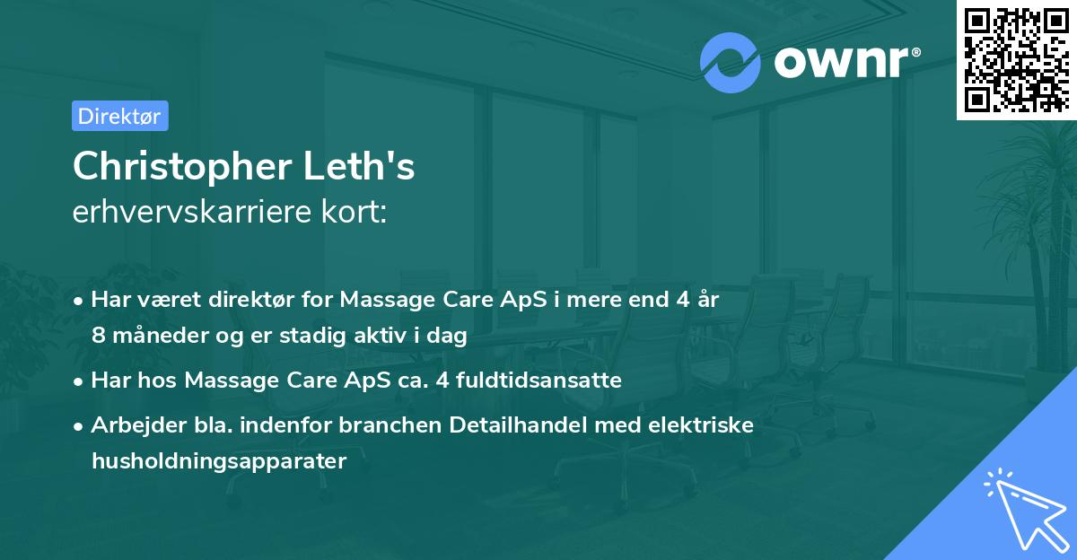 Christopher Leth's erhvervskarriere kort