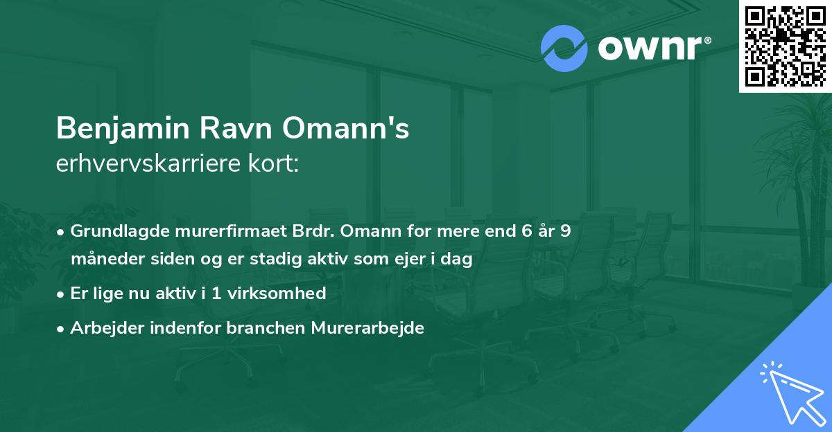 Benjamin Ravn Omann's erhvervskarriere kort
