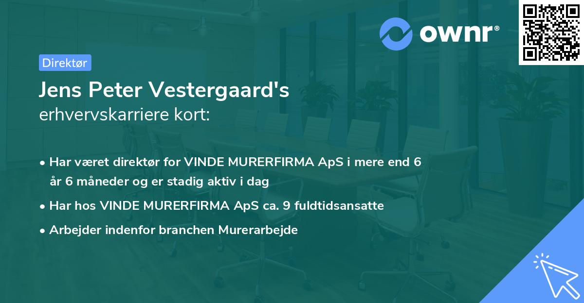 Jens Peter Vestergaard's erhvervskarriere kort