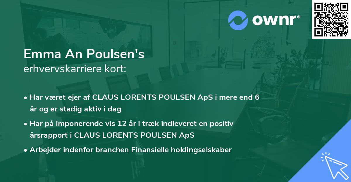 Emma An Poulsen's erhvervskarriere kort