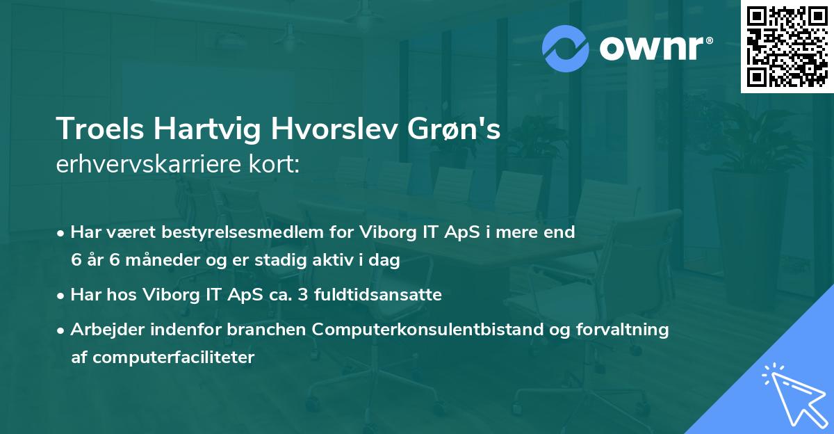 Troels Hartvig Hvorslev Grøn's erhvervskarriere kort
