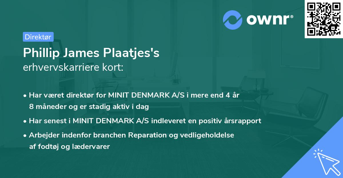 Phillip James Plaatjes's erhvervskarriere kort