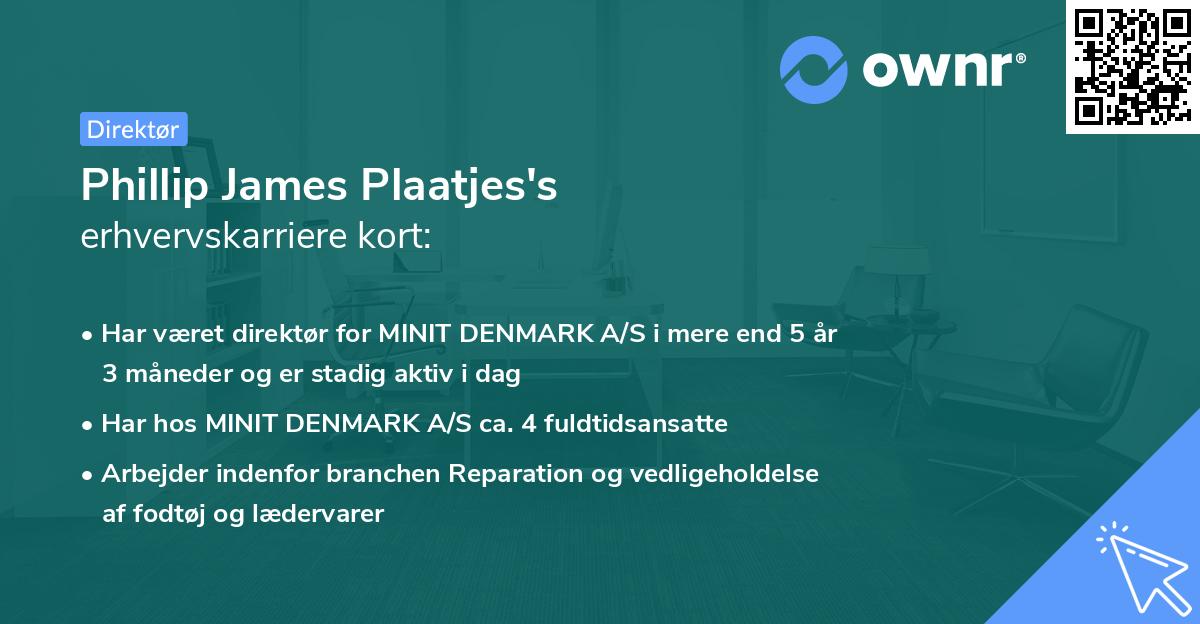 Phillip James Plaatjes's erhvervskarriere kort