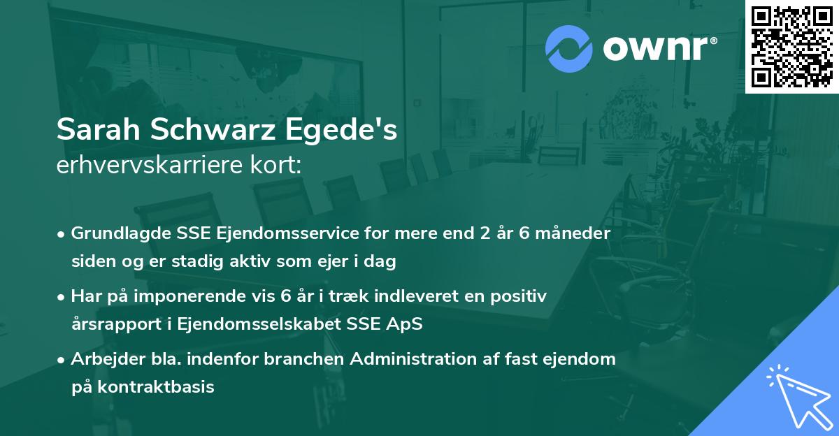 Sarah Schwarz Egede's erhvervskarriere kort