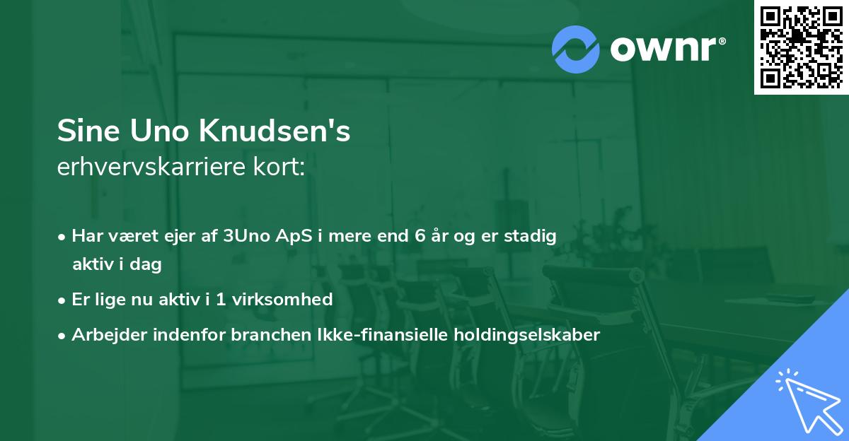 Sine Uno Knudsen's erhvervskarriere kort