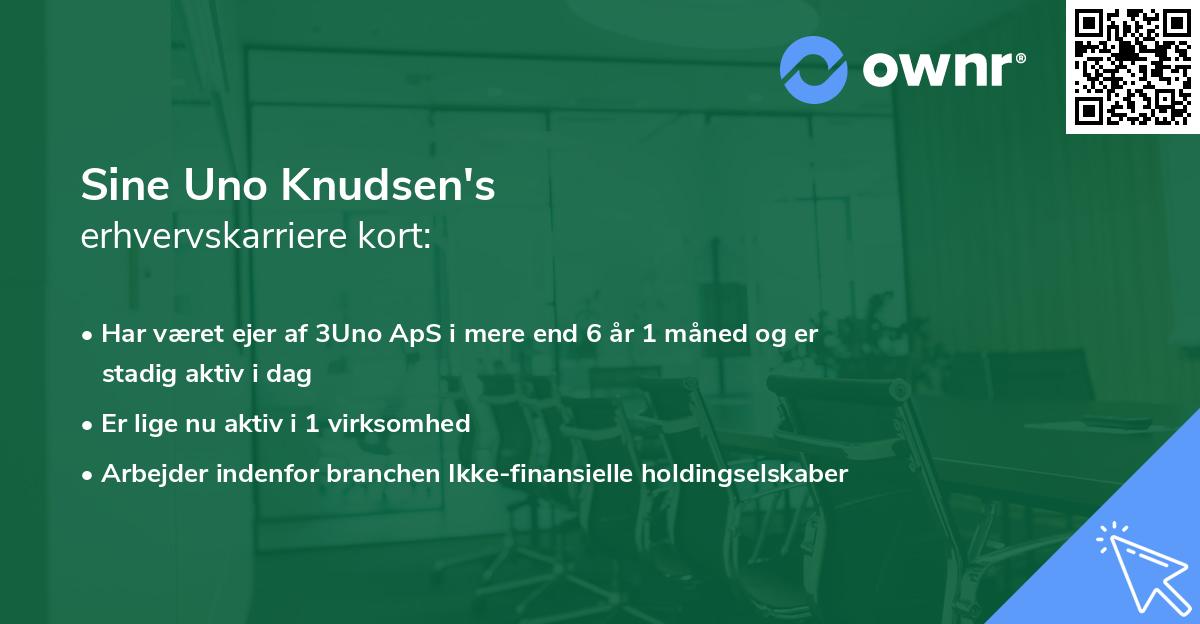 Sine Uno Knudsen's erhvervskarriere kort