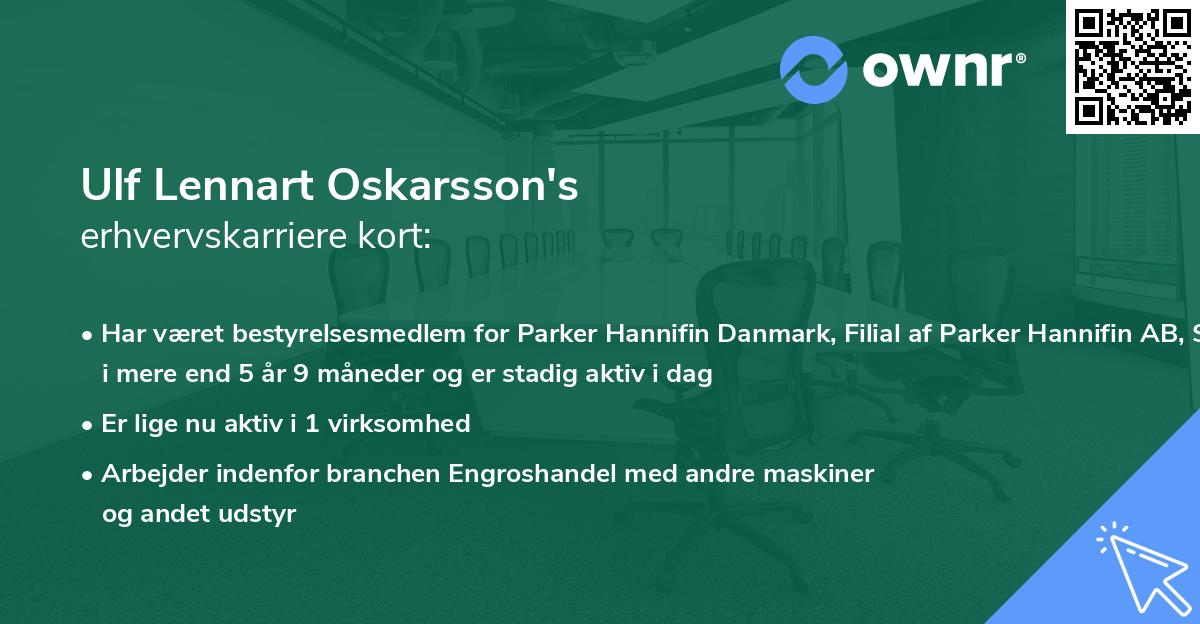 Ulf Lennart Oskarsson's erhvervskarriere kort