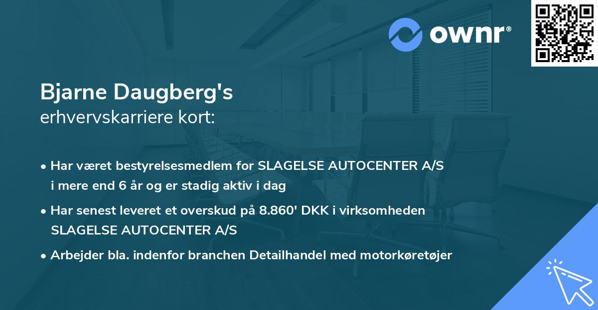 Bjarne Daugberg's erhvervskarriere kort