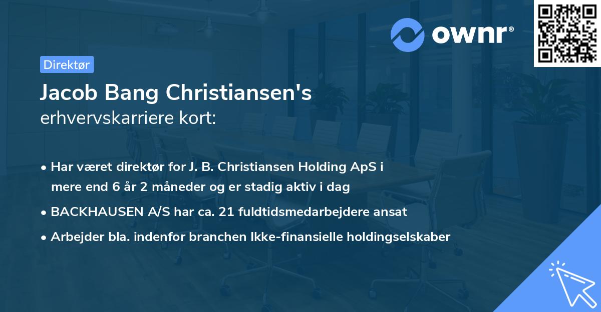 Jacob Bang Christiansen's erhvervskarriere kort
