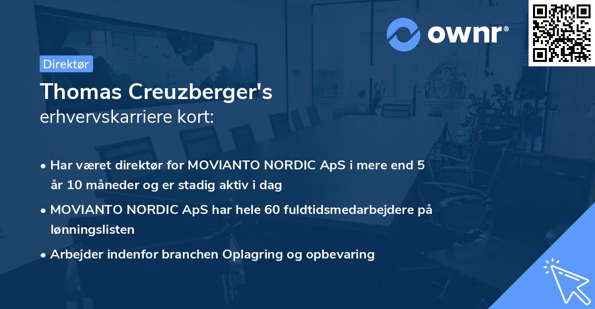 Thomas Creuzberger's erhvervskarriere kort