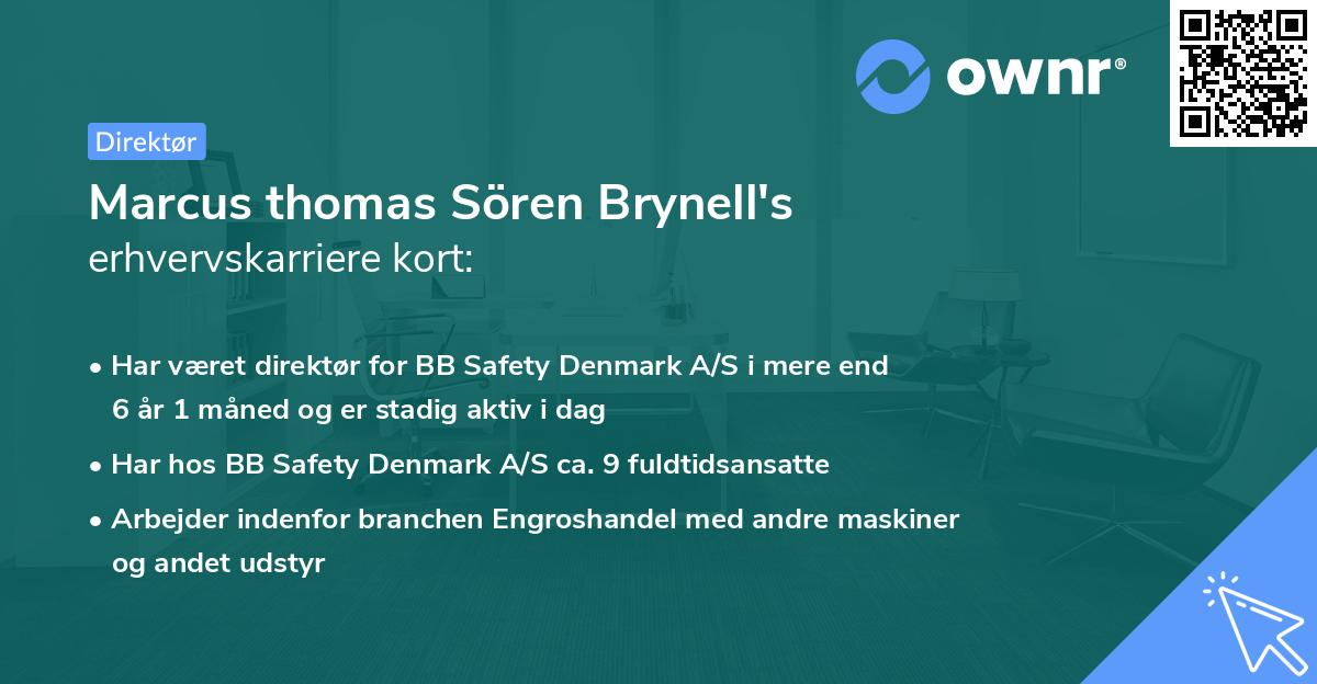 Marcus thomas Sören Brynell's erhvervskarriere kort