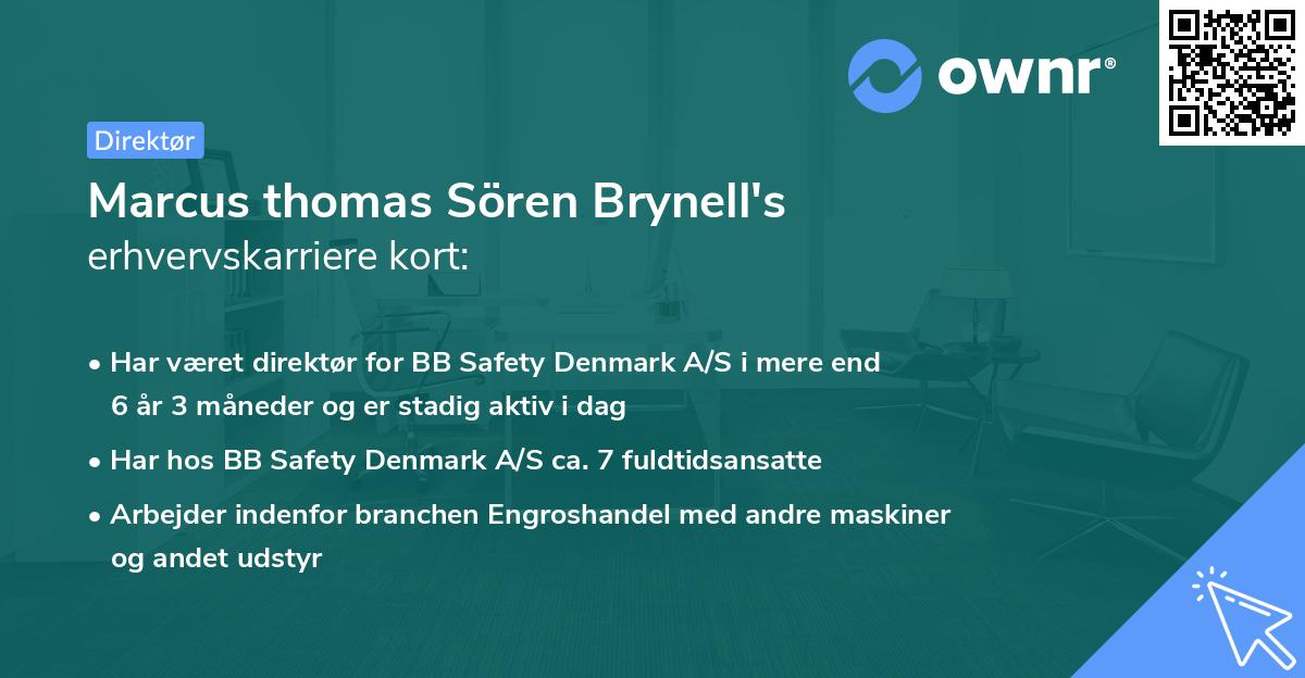 Marcus thomas Sören Brynell's erhvervskarriere kort
