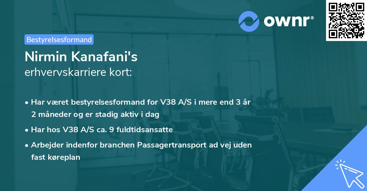 Nirmin Kanafani's erhvervskarriere kort