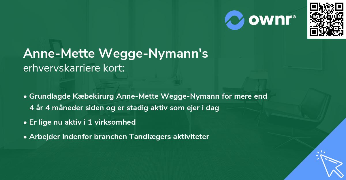 Anne-Mette Wegge-Nymann's erhvervskarriere kort