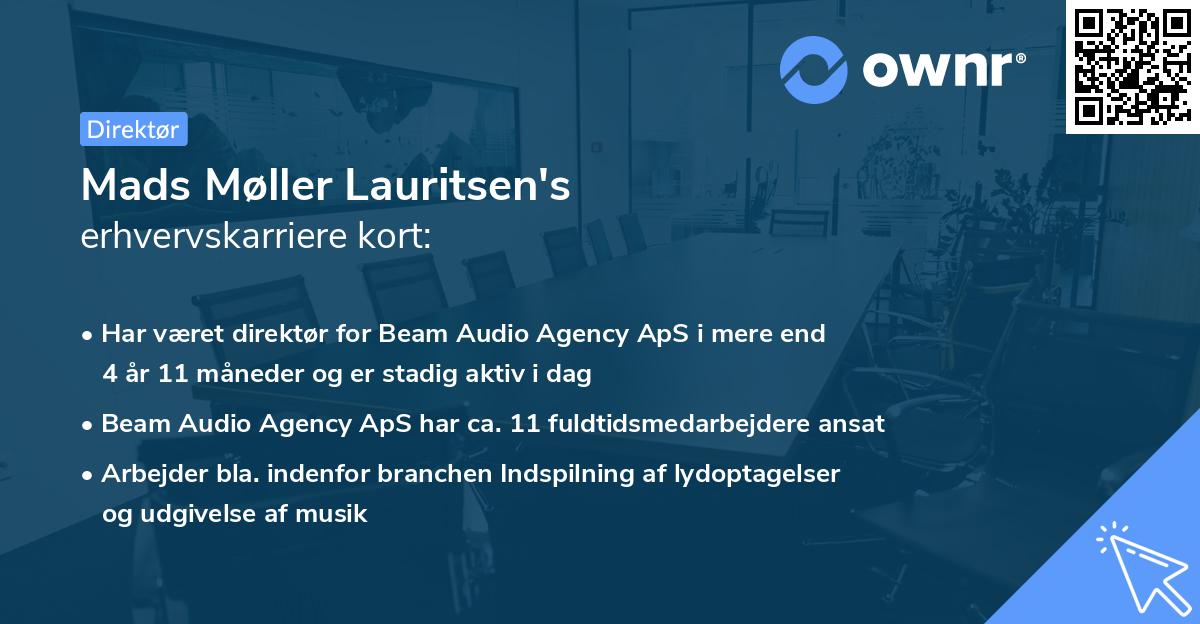 Mads Møller Lauritsen's erhvervskarriere kort