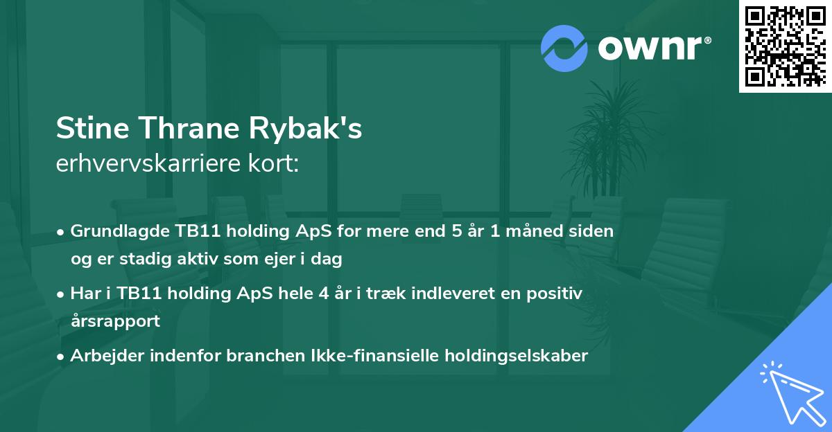 Stine Thrane Rybak's erhvervskarriere kort