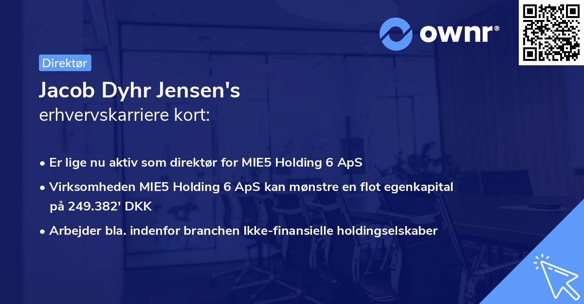 Jacob Dyhr Jensen's erhvervskarriere kort