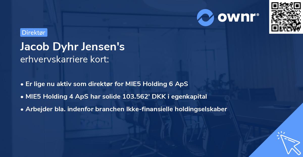 Jacob Dyhr Jensen's erhvervskarriere kort