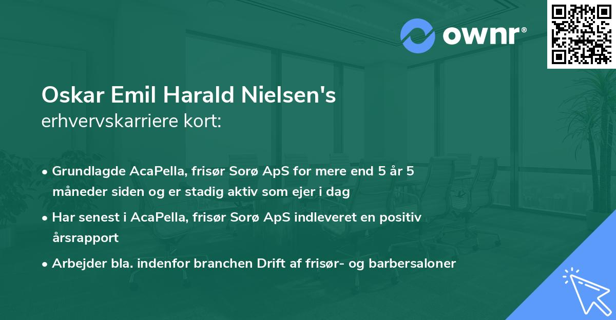 Oskar Emil Harald Nielsen's erhvervskarriere kort