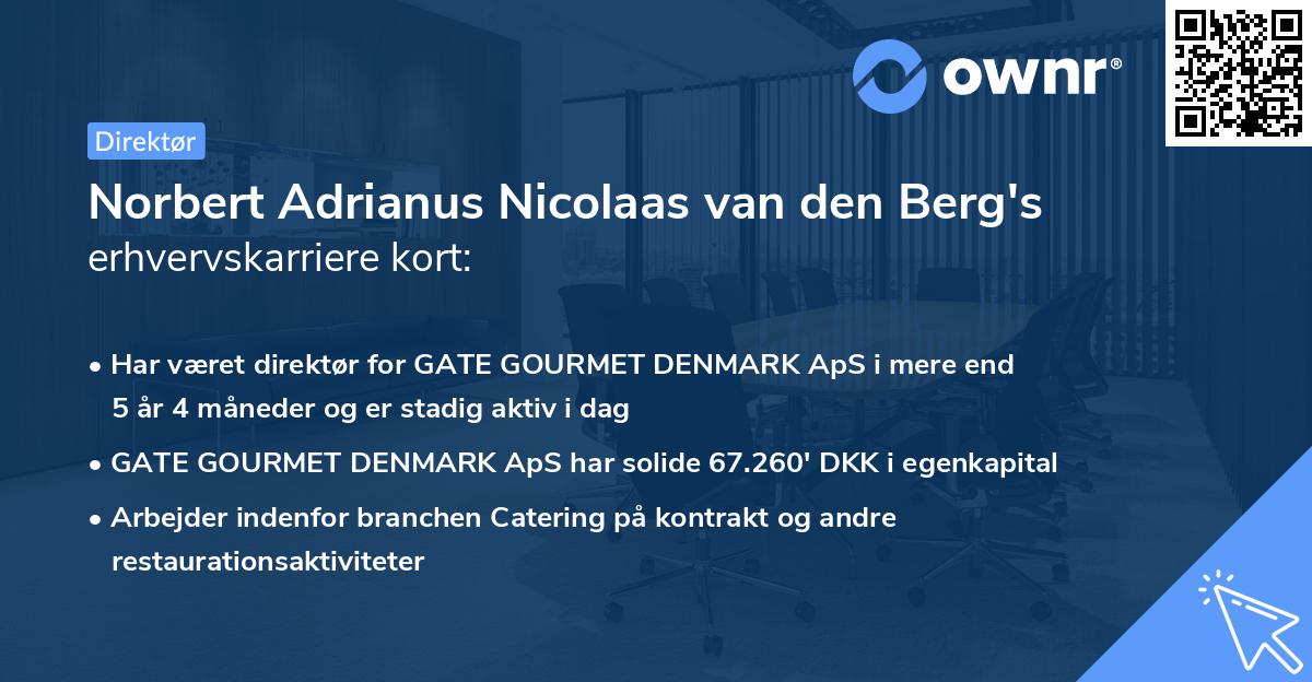 Norbert Adrianus Nicolaas van den Berg's erhvervskarriere kort