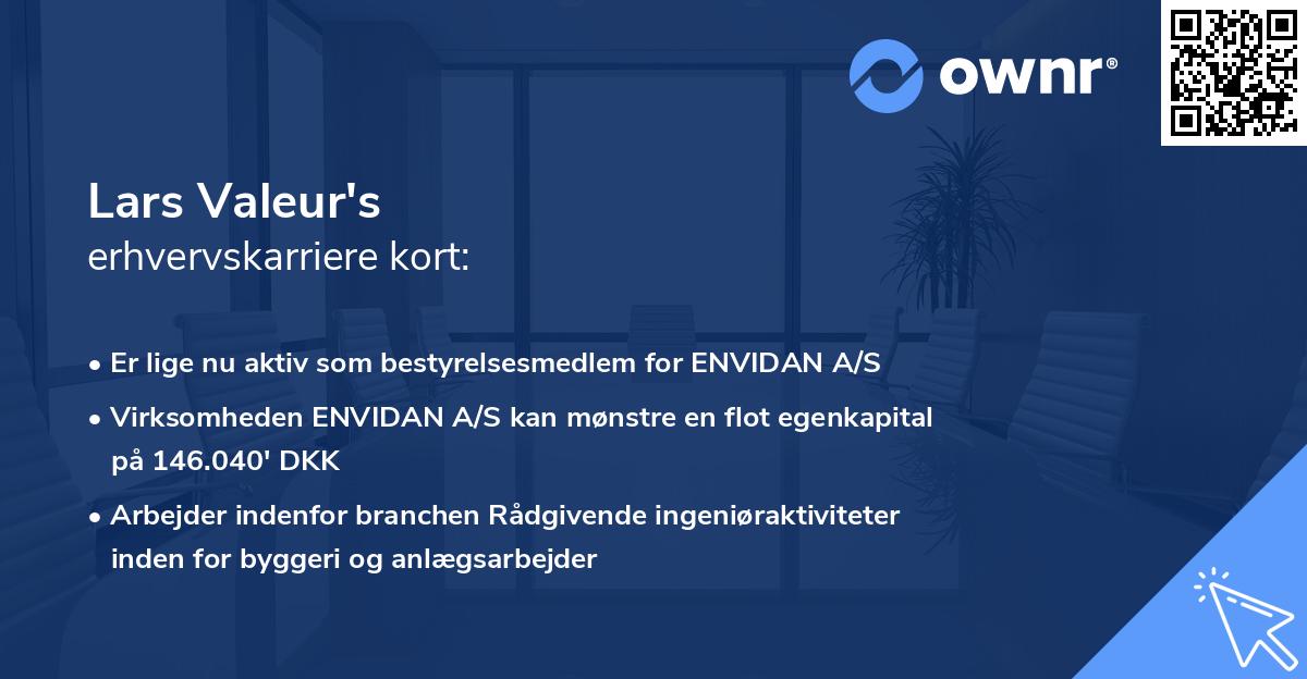 Lars Valeur's erhvervskarriere kort