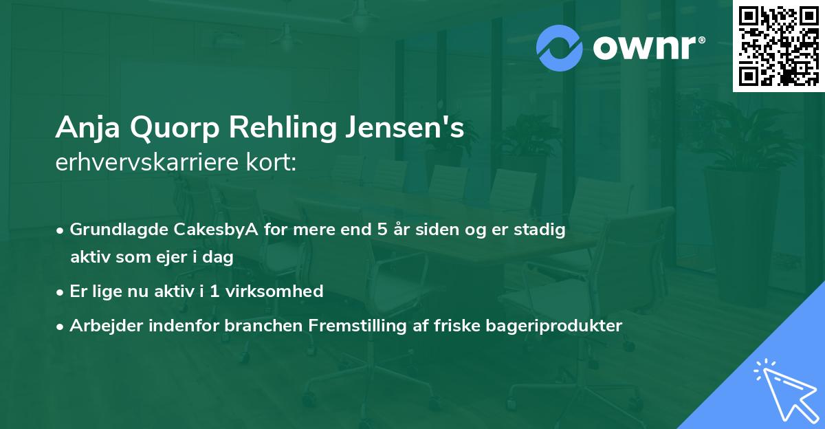 Anja Quorp Rehling Jensen's erhvervskarriere kort