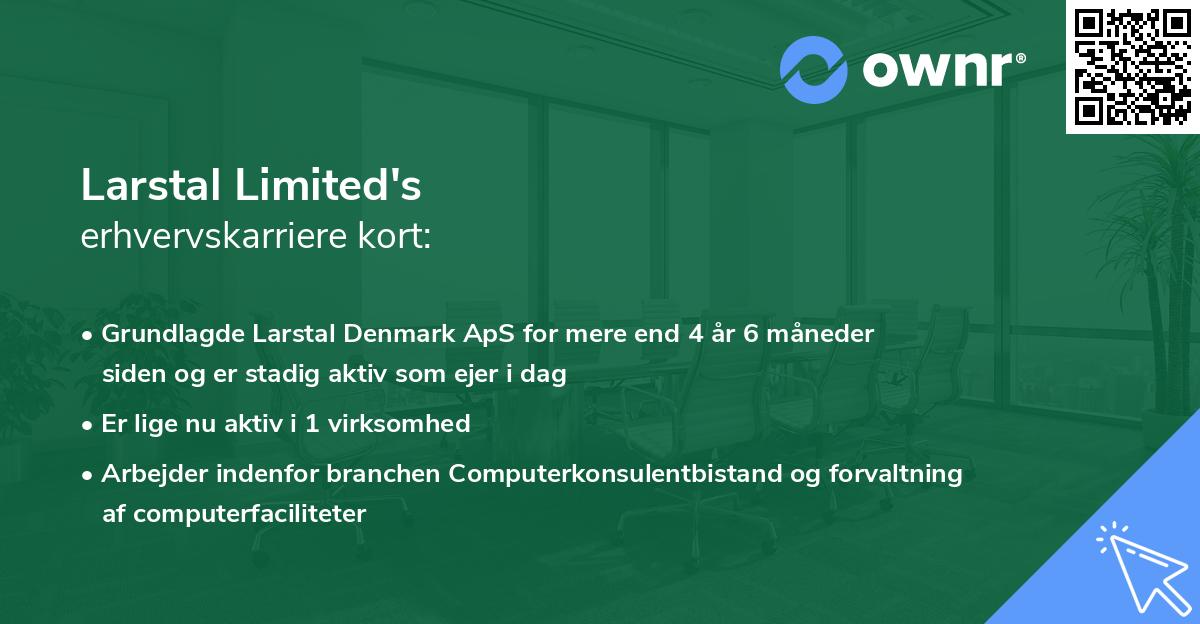 Larstal Limited's erhvervskarriere kort