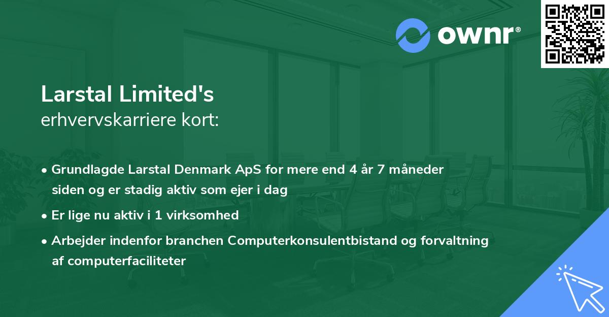 Larstal Limited's erhvervskarriere kort