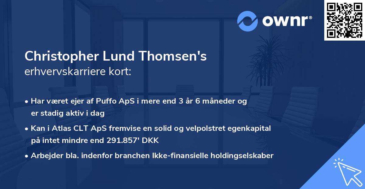 Christopher Lund Thomsen's erhvervskarriere kort