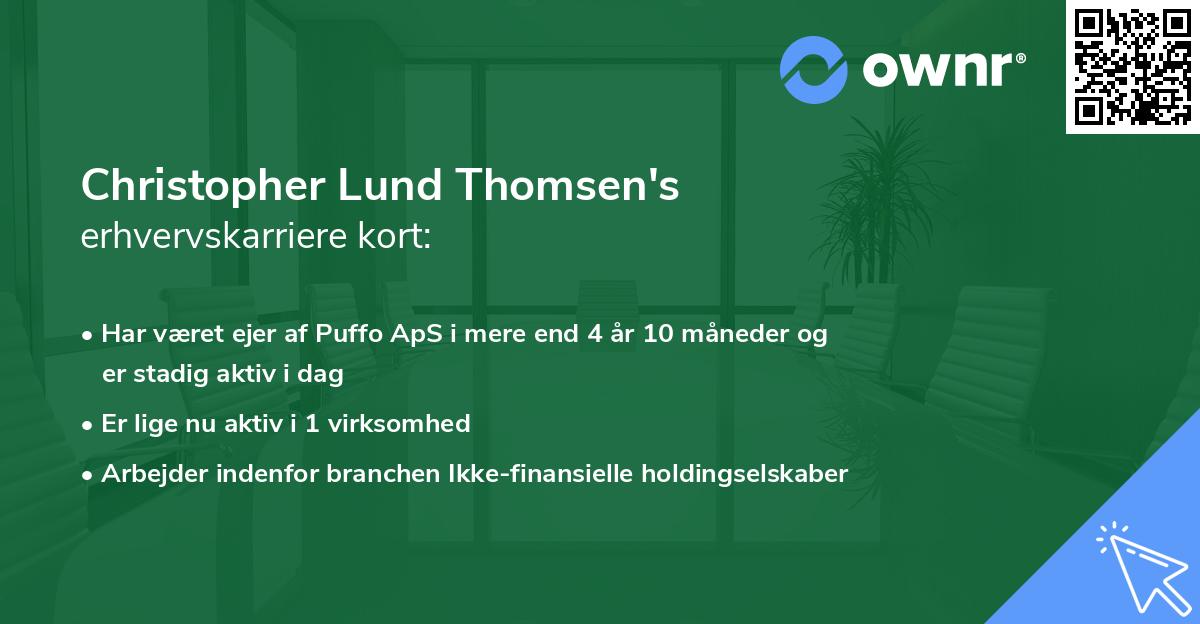 Christopher Lund Thomsen's erhvervskarriere kort