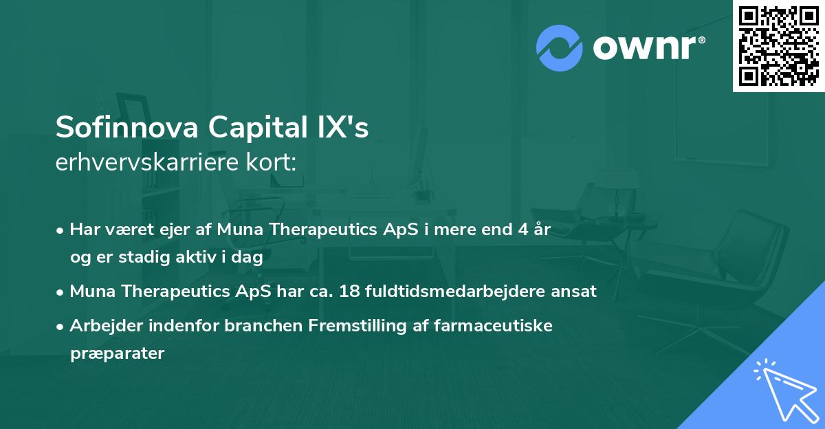 Sofinnova Capital IX's erhvervskarriere kort