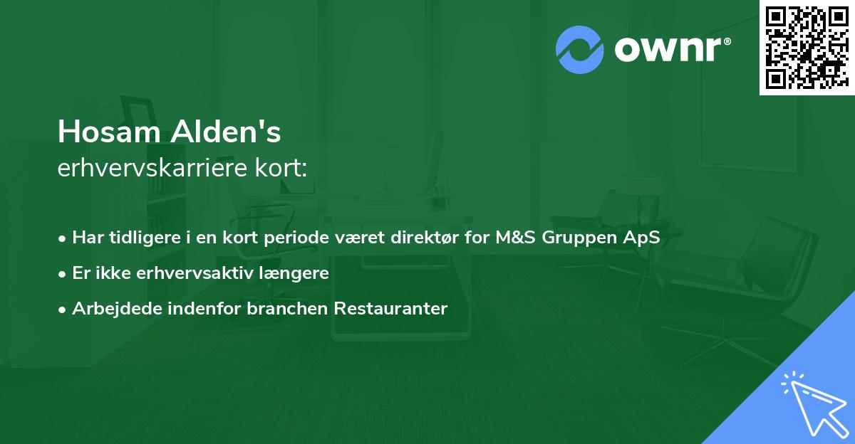 Hosam Alden's erhvervskarriere kort