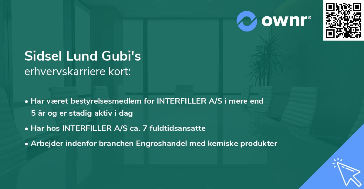 Sidsel Lund Gubi's erhvervskarriere kort