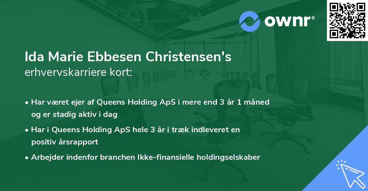 Ida Marie Ebbesen Christensen's erhvervskarriere kort