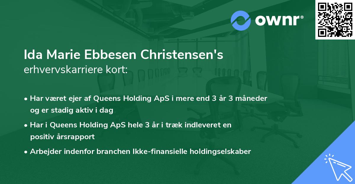 Ida Marie Ebbesen Christensen's erhvervskarriere kort