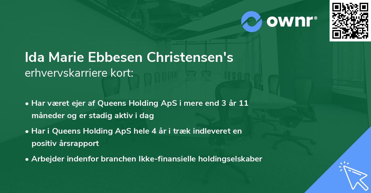 Ida Marie Ebbesen Christensen's erhvervskarriere kort
