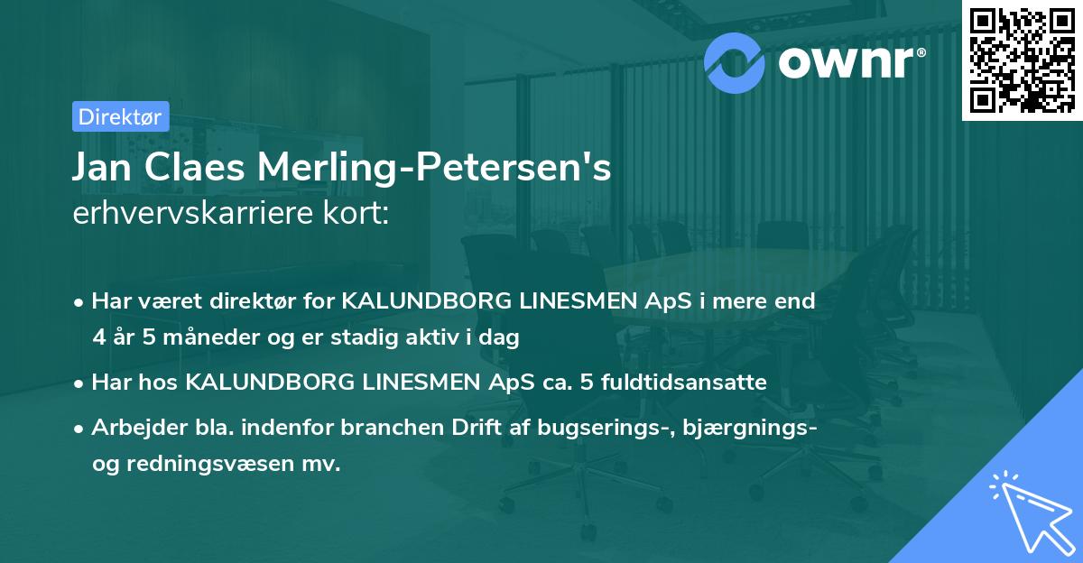Jan Claes Merling-Petersen's erhvervskarriere kort