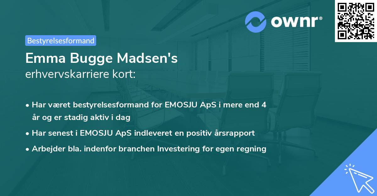 Emma Bugge Madsen's erhvervskarriere kort