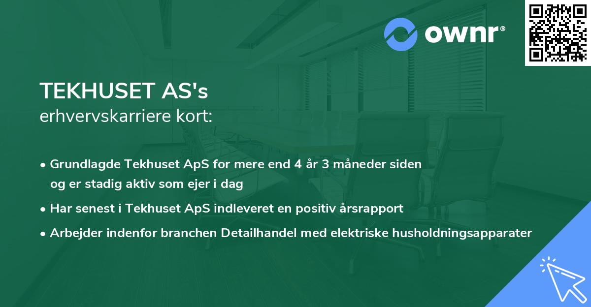 TEKHUSET AS's erhvervskarriere kort
